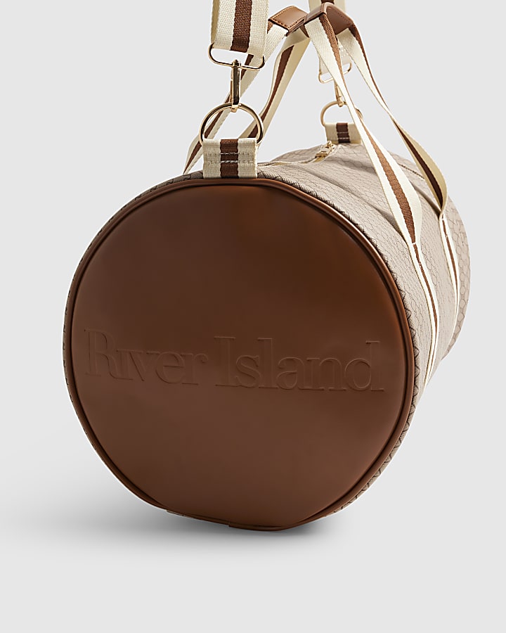 Beige Slouchy Monogram Barrel Bag