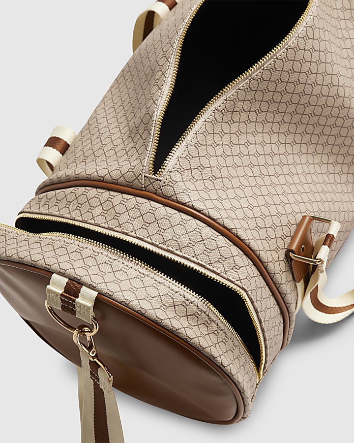 Beige Slouchy Monogram Barrel Bag