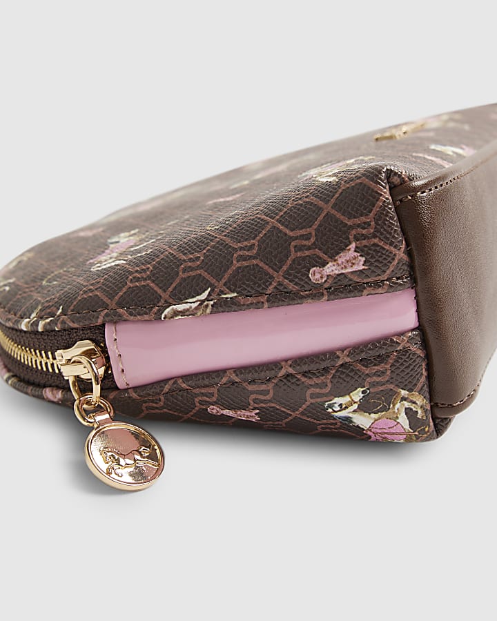Brown Monogram Horse Print Makeup Pouch
