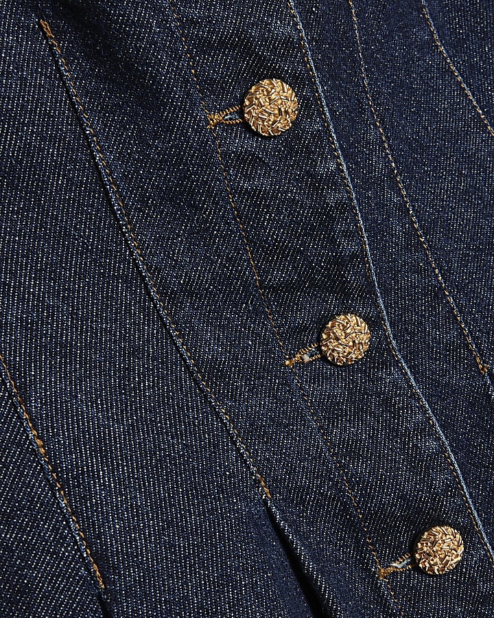 Blue Denim Peplum Top