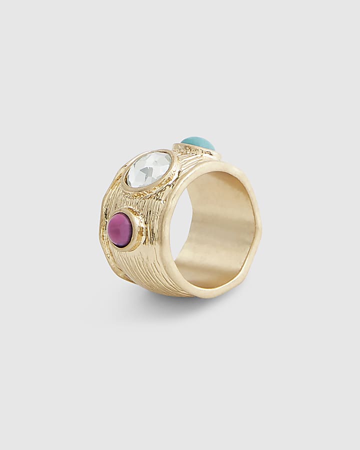 Gold Mixed Stone Ring