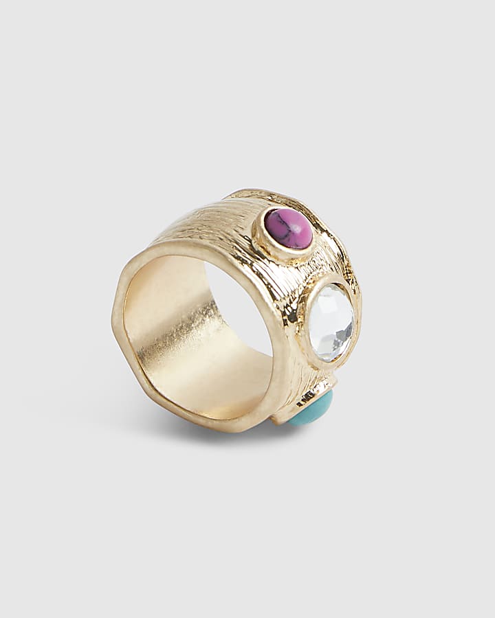 Gold Mixed Stone Ring