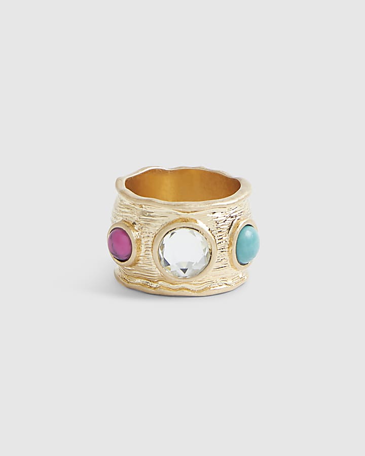 Gold Mixed Stone Ring