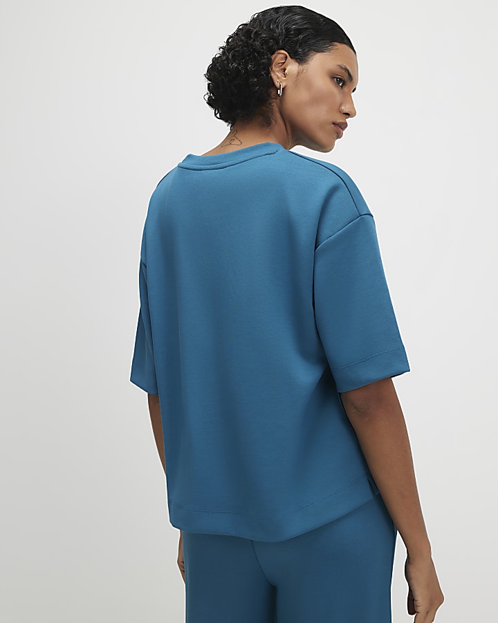 Blue Premium Short Sleeve Boxy T-shirt