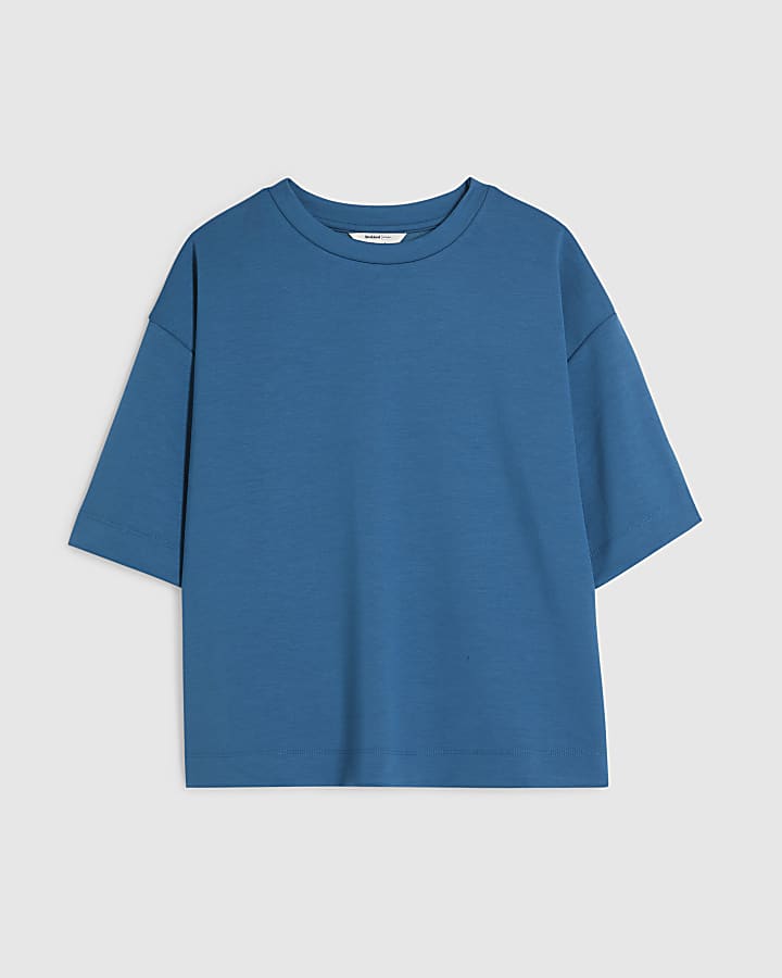 Blue Premium Short Sleeve Boxy T-shirt