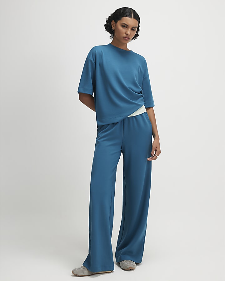 Blue Premium Short Sleeve Boxy T-shirt