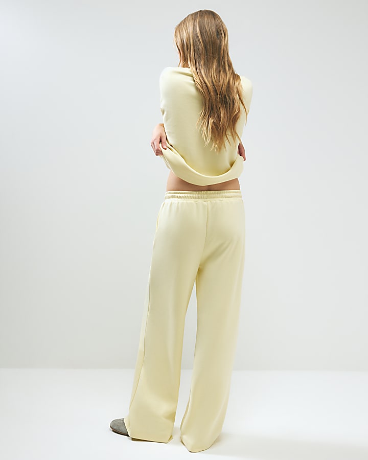 Yellow Premium Drawstring Wide Leg Joggers