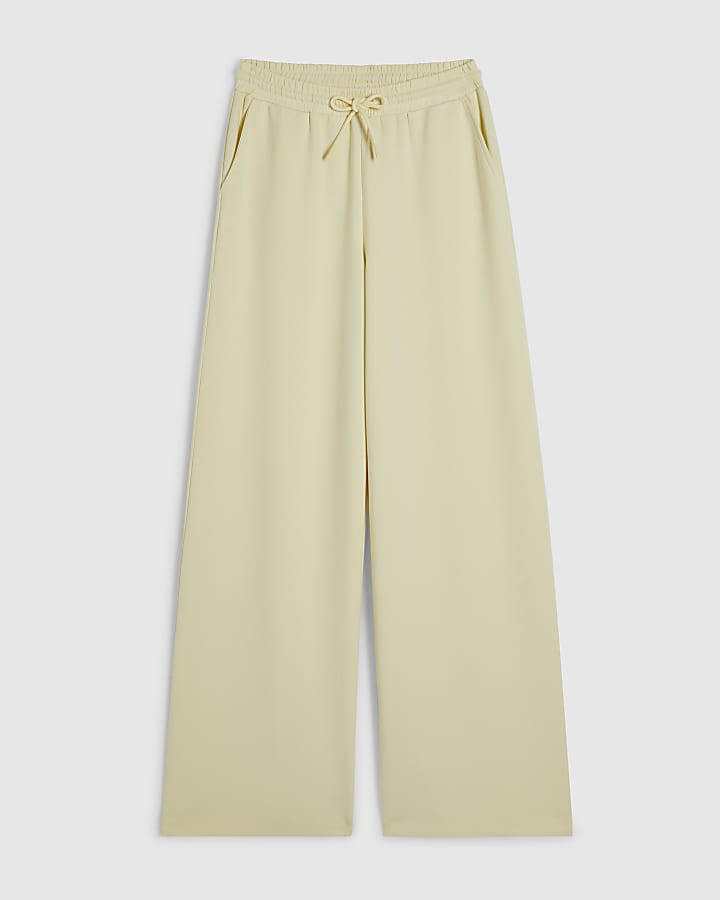 Yellow Premium Drawstring Wide Leg Joggers