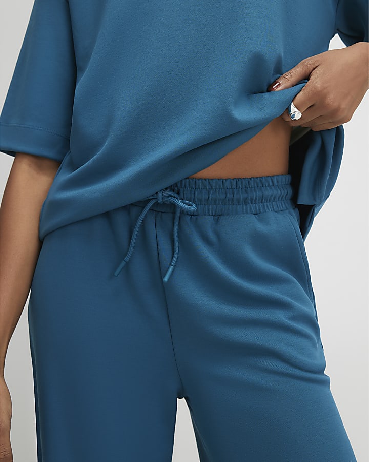 Blue Premium Wide Leg Joggers