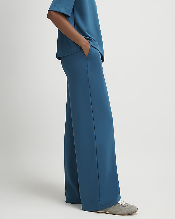 Blue Premium Wide Leg Joggers