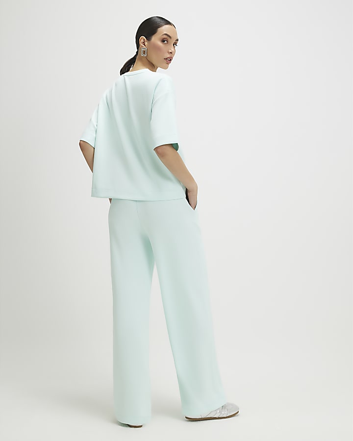 Green Premium Wide Leg Joggers