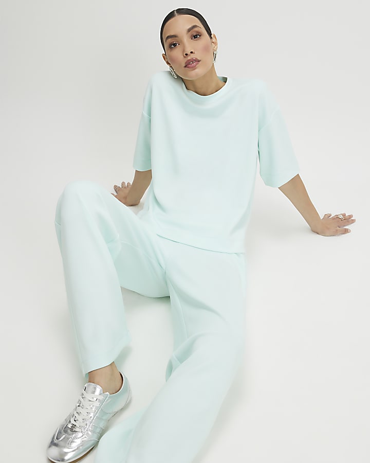 Green Premium Wide Leg Joggers