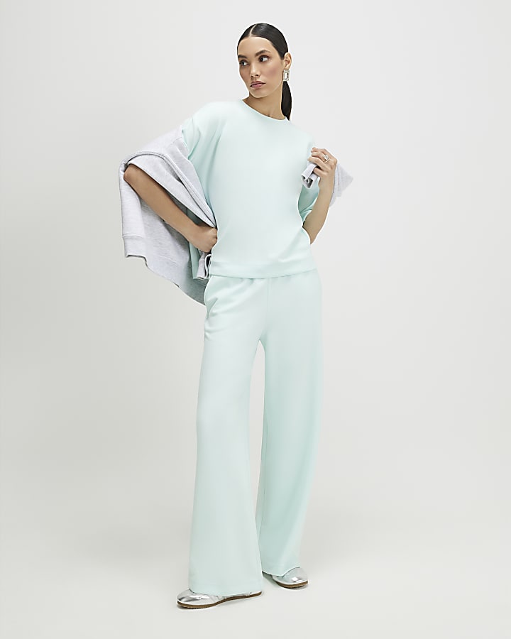 Green Premium Wide Leg Joggers