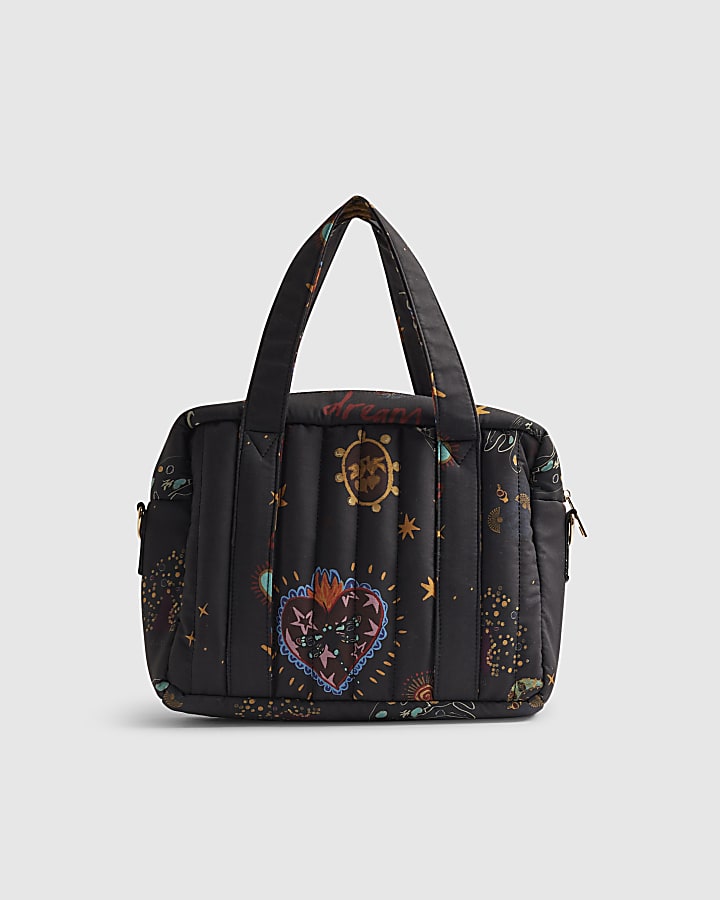 Grey Printed Holdall Bag Bundle