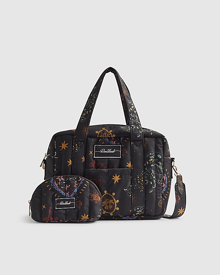 Grey Printed Holdall Bag Bundle