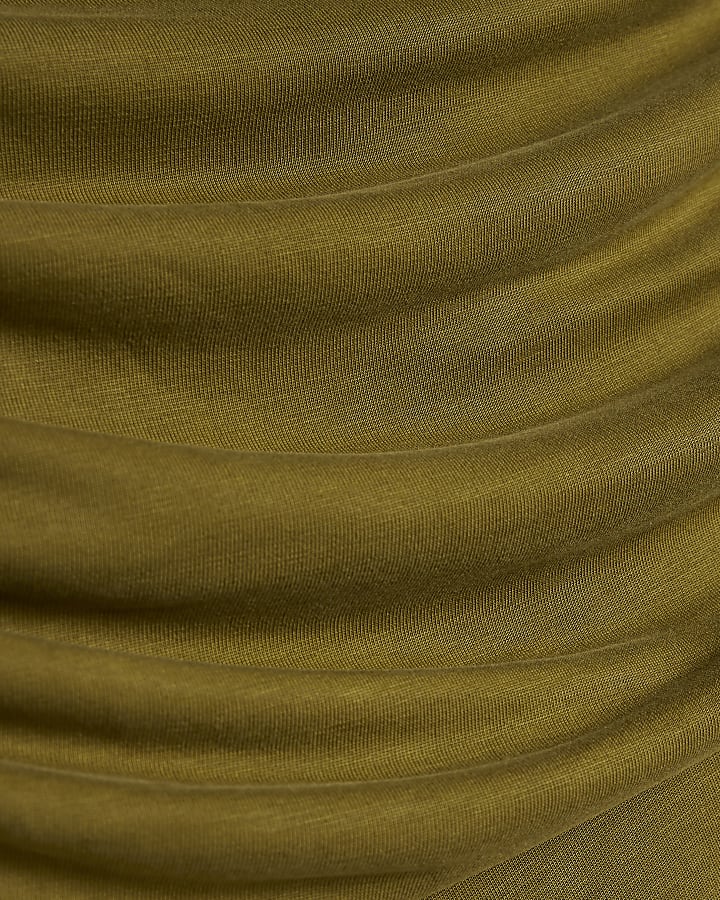 Green Hanky Hem Midi Skirt