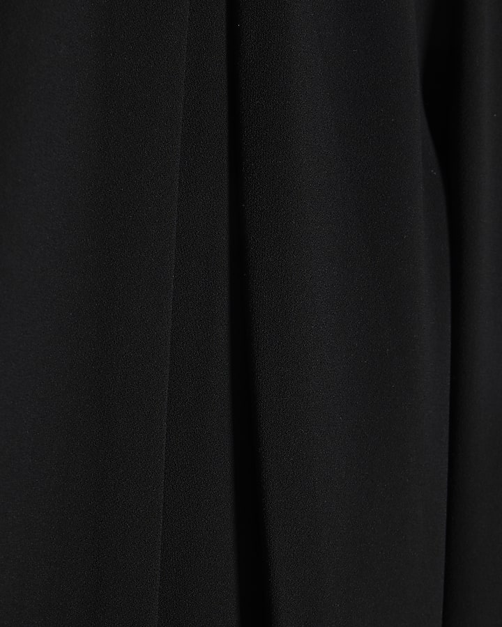 Black Crepe Wide Leg Trousers