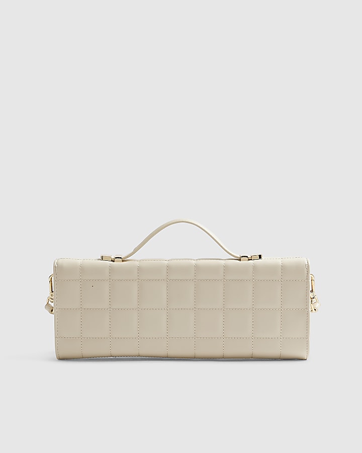 Cream Quilted Clutch Bag