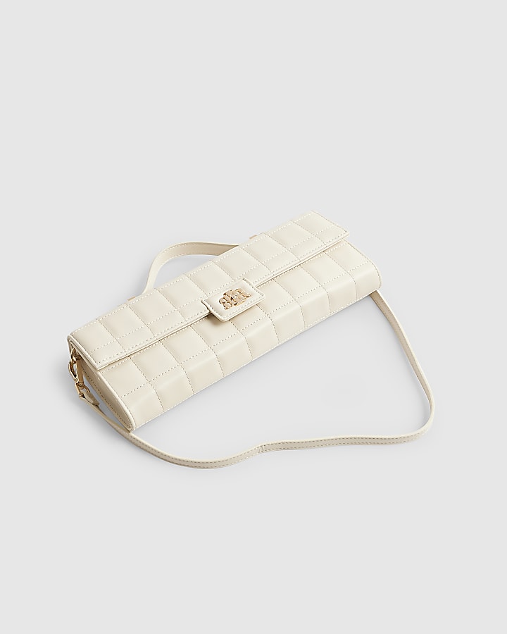 Cream Quilted Clutch Bag