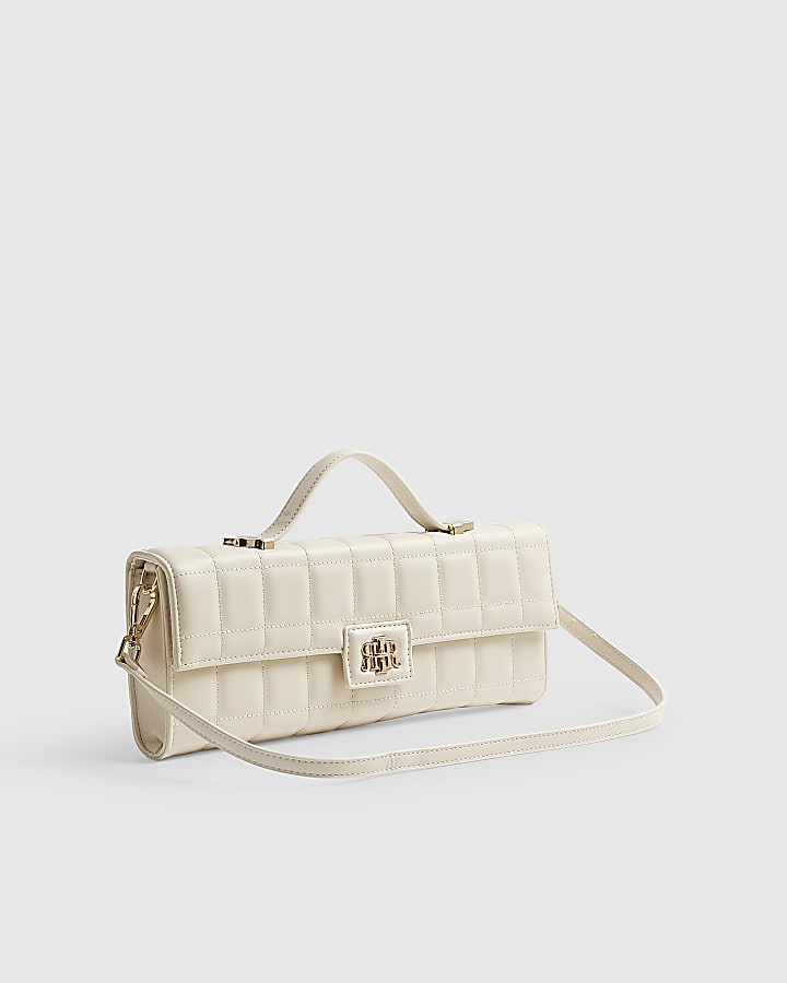 Cream Quilted Clutch Bag