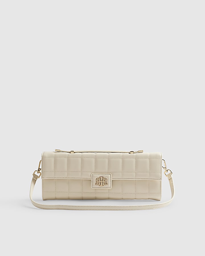 Cream Quilted Clutch Bag