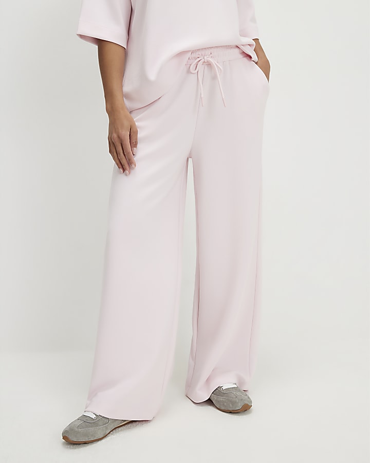 Petite Pink Premium Wide Leg Joggers