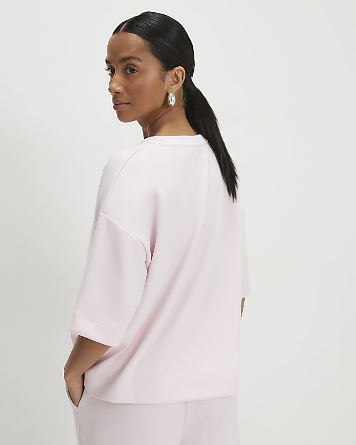 Petite Pink Premium Short Sleeve Boxy T-shirt