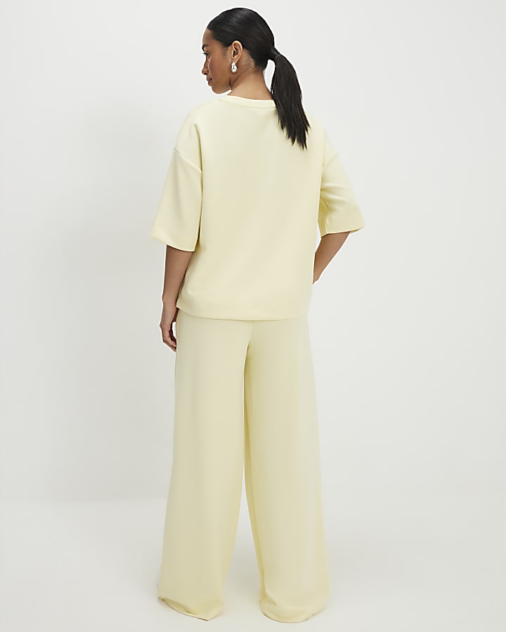 Petite Yellow Premium Wide Leg Joggers