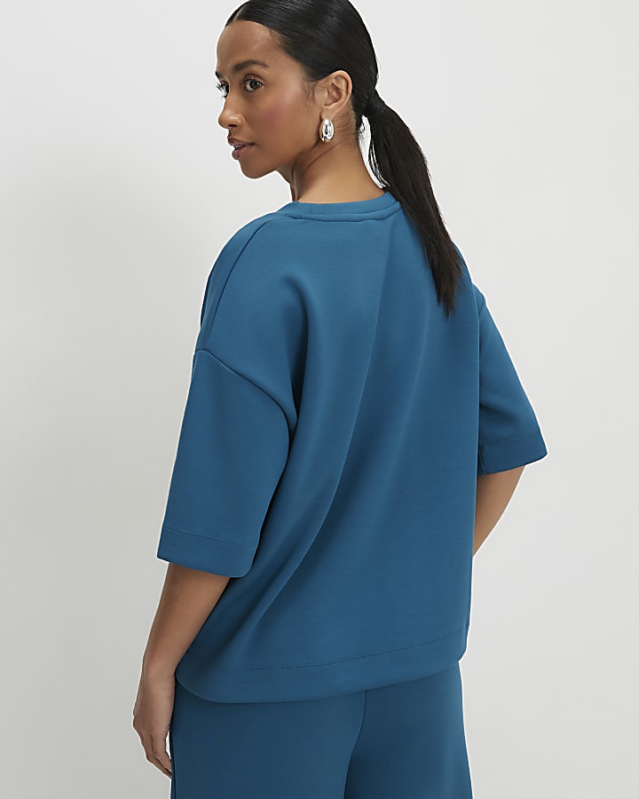 Petite Blue Premium Boxy T-shirt