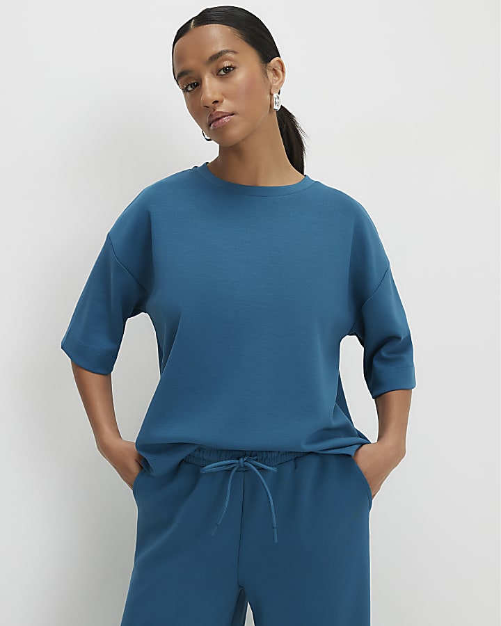 Petite Blue Premium Boxy T-shirt