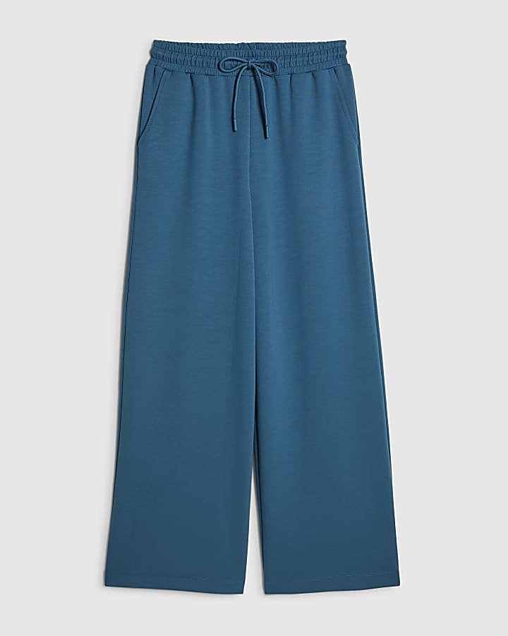 Petite Blue Premium Wide Leg Joggers