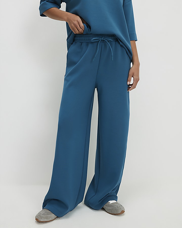 Petite Blue Premium Wide Leg Joggers