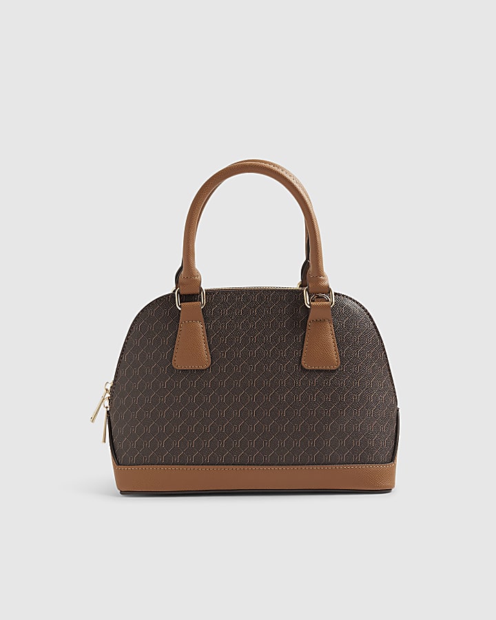 Brown Monogram Metal Corner Crossbody Bag