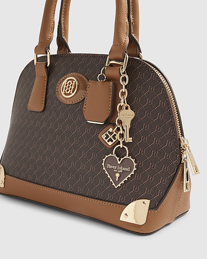 Brown Monogram Metal Corner Crossbody Bag