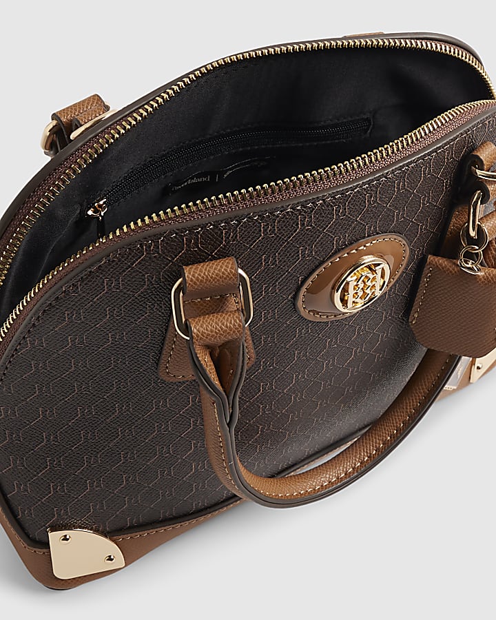 Brown Monogram Metal Corner Crossbody Bag