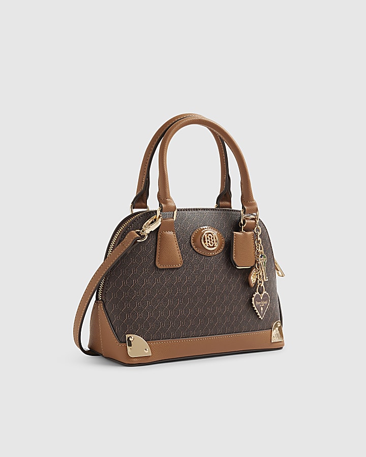 Brown Monogram Metal Corner Crossbody Bag