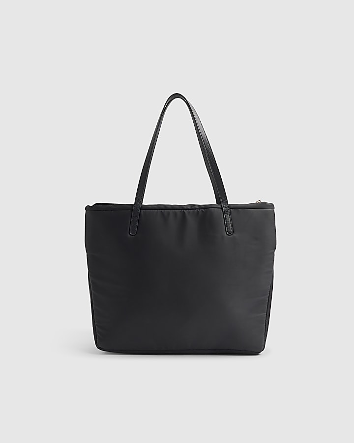Black RI Quilted Shopper Bag