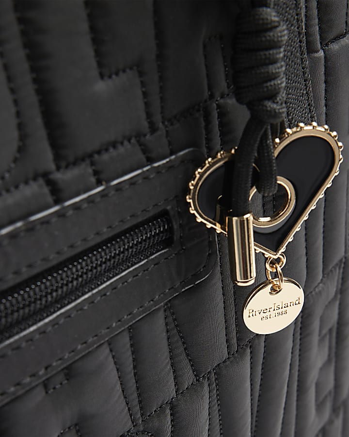 Black RI Quilted Shopper Bag