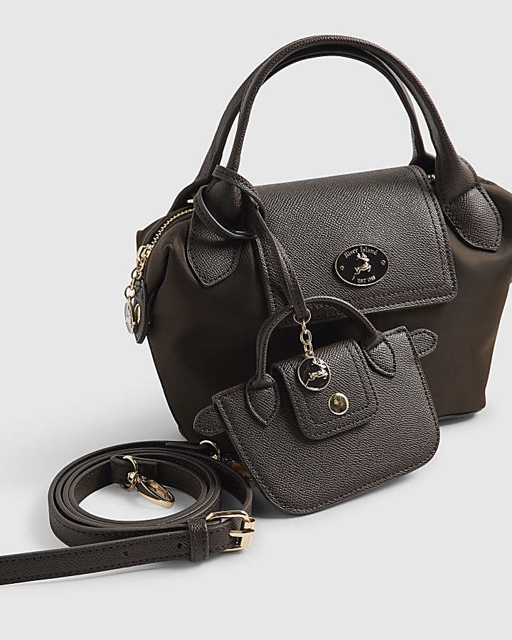 Brown Mini Front Flap Cross Body Bag