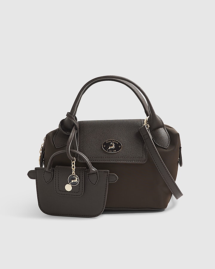 Brown Mini Front Flap Cross Body Bag