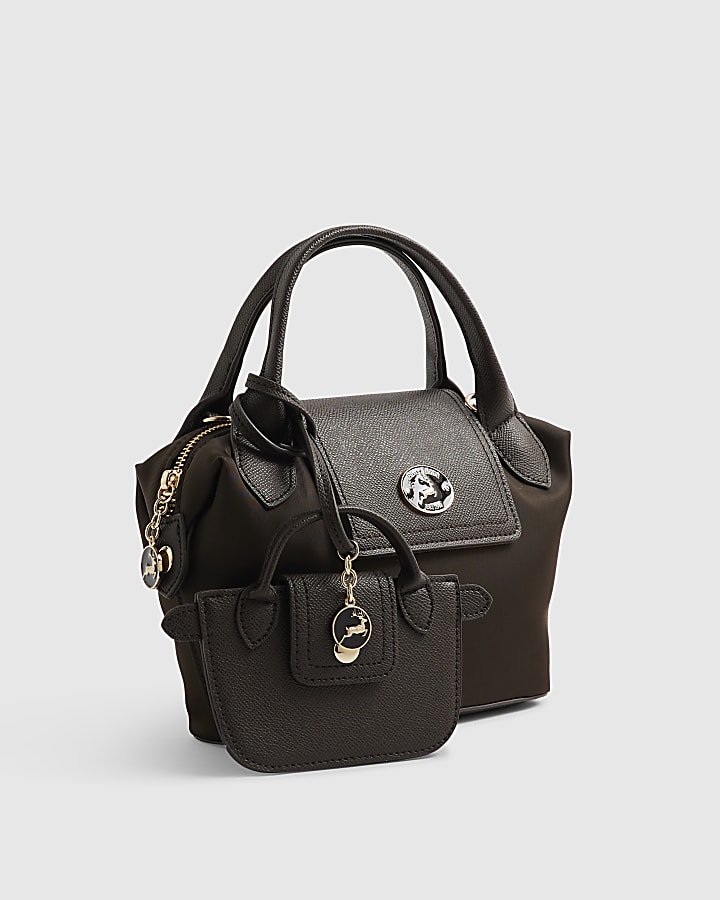 Brown Mini Front Flap Cross Body Bag