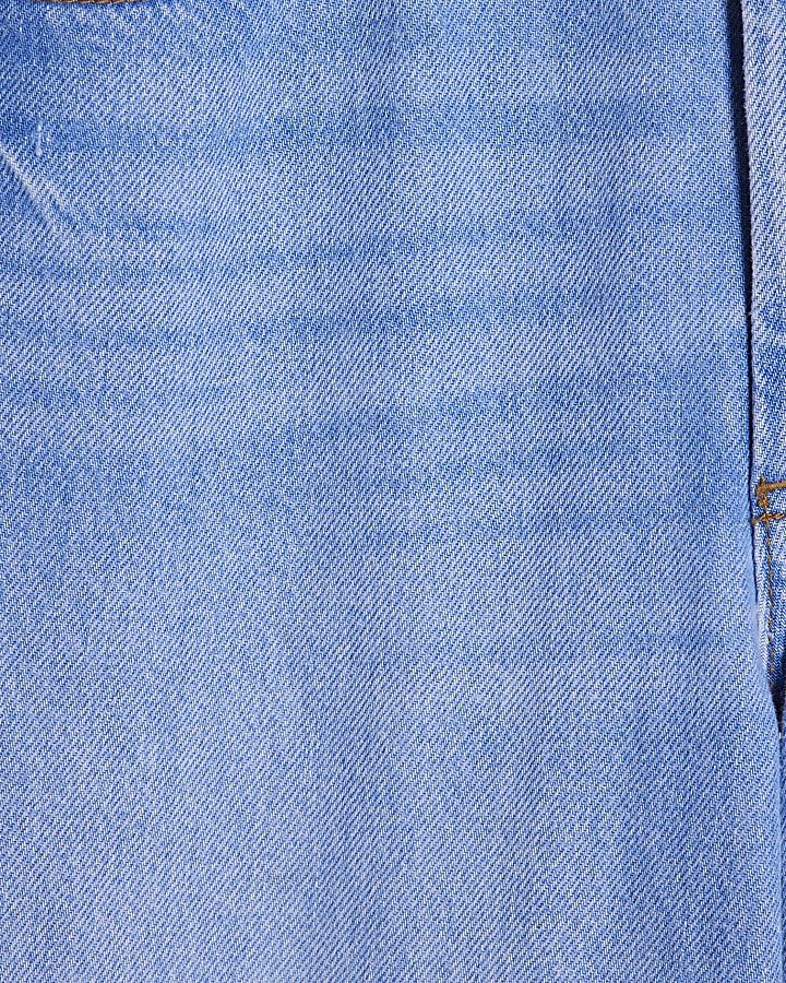 Blue Relaxed Straight Leg Jeans