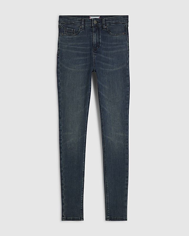 Blue Mid Rise Sculpt Skinny Jeans