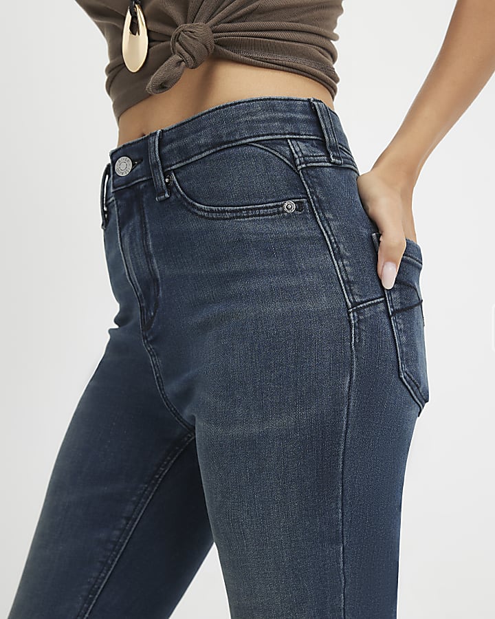 Blue Mid Rise Sculpt Skinny Jeans