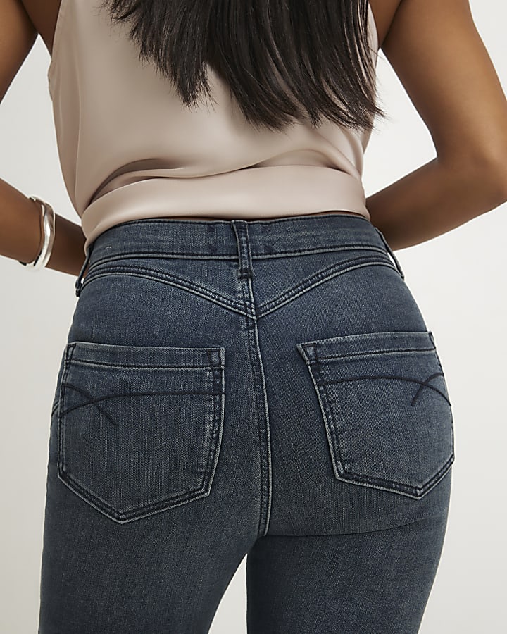 Petite Blue Mid Rise Sculpt Skinny Jeans