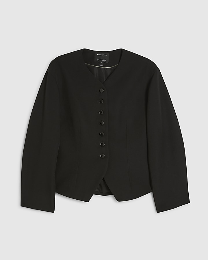 Black Long Sleeve Button Up Jacket