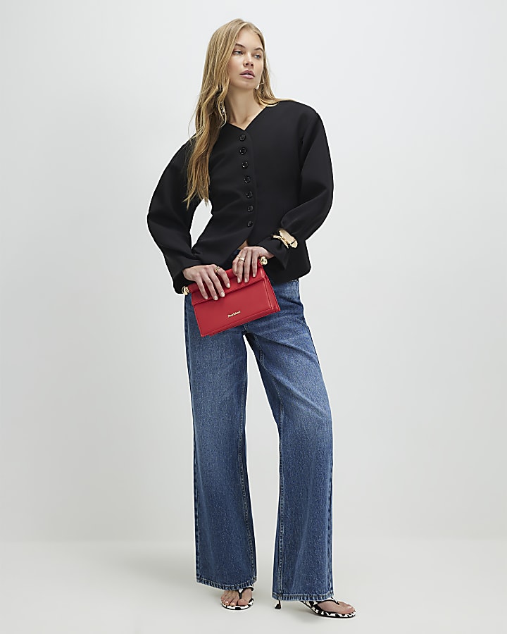 Black Long Sleeve Button Up Jacket