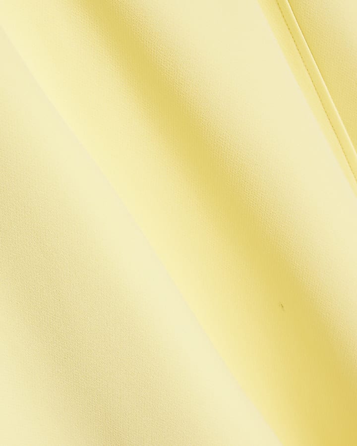 Yellow Sleeveless Belted Midi Dress