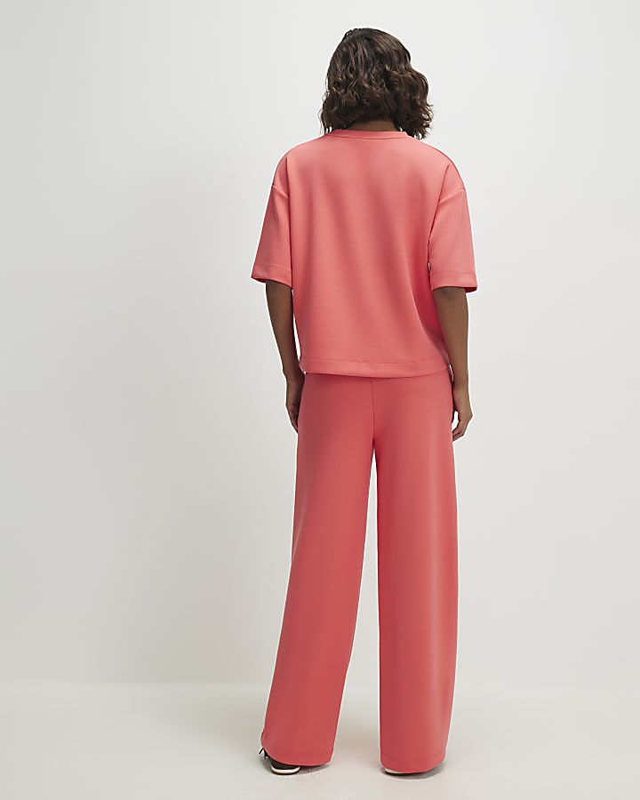 Orange Premium Drawstring Wide Leg Joggers