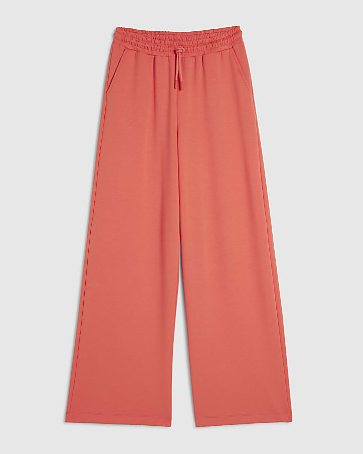 Orange Premium Drawstring Wide Leg Joggers